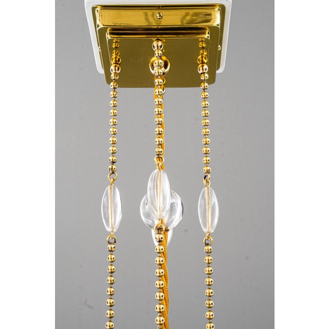 Small Art Deco Hanging Lamp with Clear Cut Glass, Vienna, 1920s For Sale - Image 14 of 18