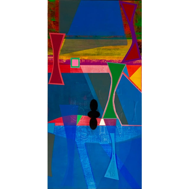 2020s Contemporary Abstract Charcoal, Acrylic Paint, Acrylic Mediums, and Oil Paint on Wood "Relic: Hourglasses" by Michael Barringer For Sale - Image 5 of 5