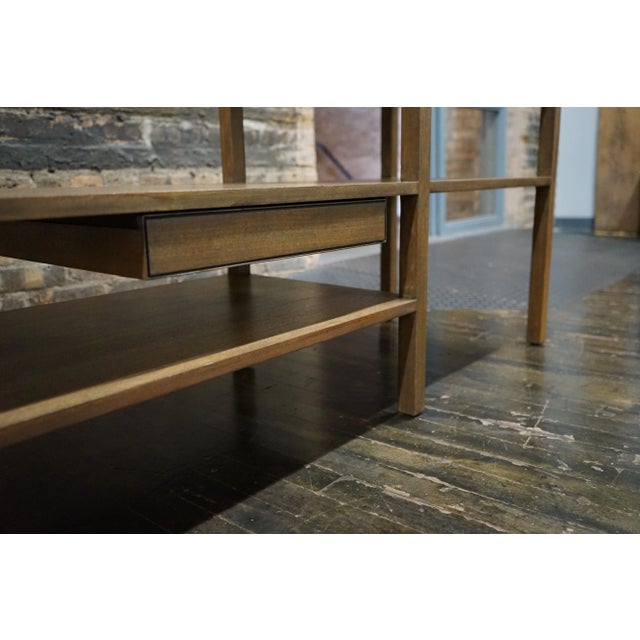 Mid-Century Modern Wood Bench With Loose Cushion Attributed to Harvey Probber For Sale - Image 3 of 16