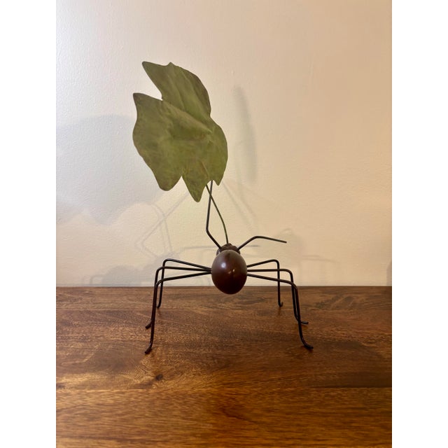 Metal Ant Sculpture Carrying Leaf by Gerardo Fernandez For Sale In Miami - Image 6 of 8