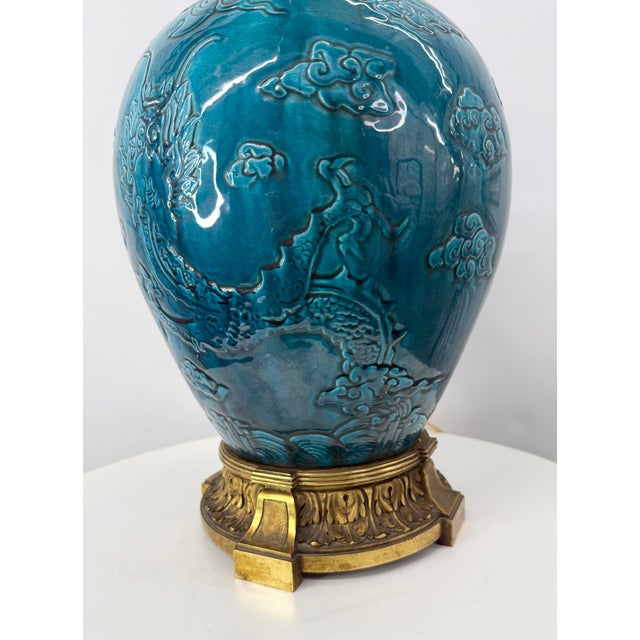 Early 20th Century Early 20th Century Dragon Lamp With Ormolu Mounts For Sale - Image 5 of 18