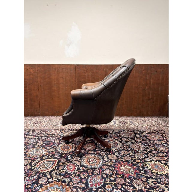 English Chesterfield Desk Chair For Sale - Image 3 of 8