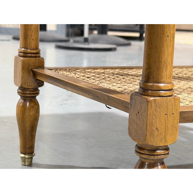 Brown Late 20th Century French Provincial Pierre Deux Cane Shelf Tables For Sale - Image 8 of 10