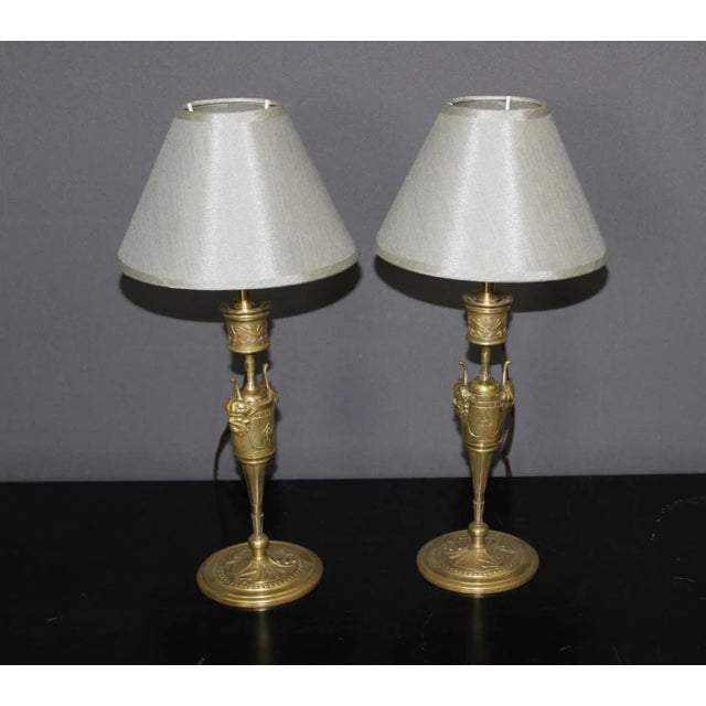 Bronze Table Lamps, 1880, Set of 2 For Sale - Image 11 of 17