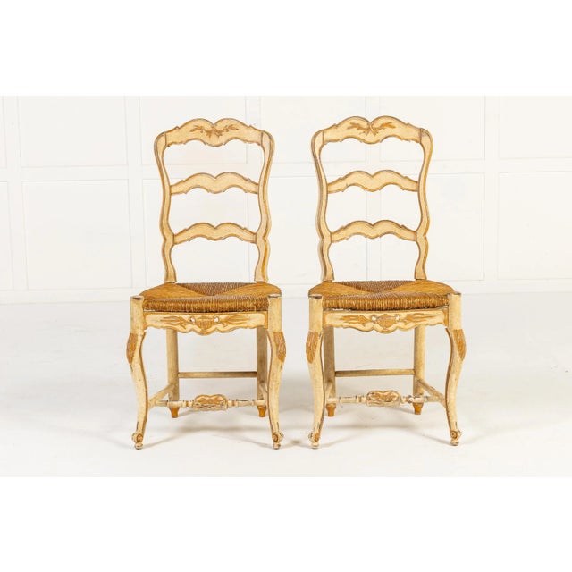 French Painted Chairs, 1940s, Set of 8 For Sale - Image 4 of 14