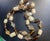Mid-Century Modern MCM Jewelry Bohemian Glass Necklace in Opalescent Amber, Topaz and Taupe For Sale - Image 3 of 6