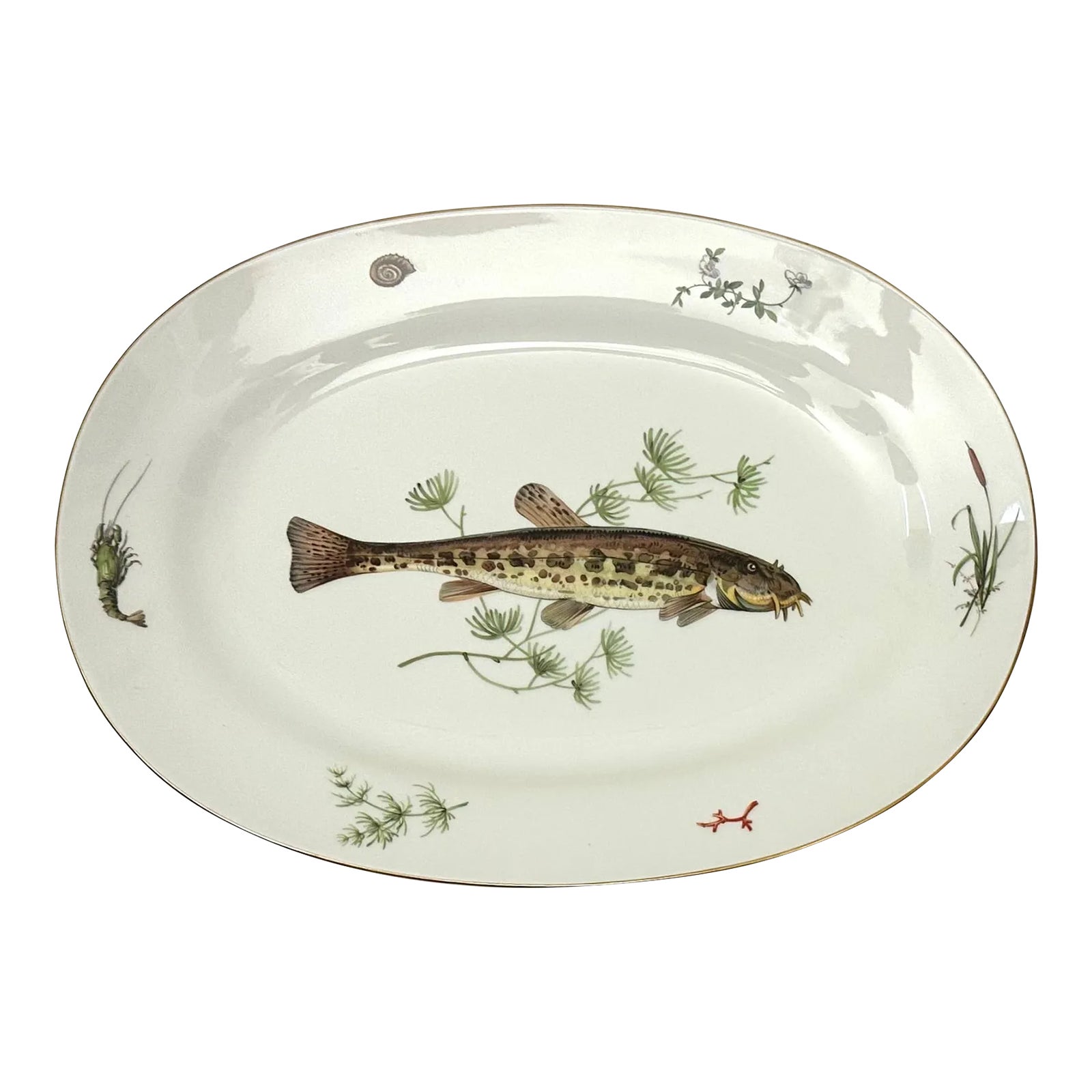 Richard Ginoriの食器Verona 1990s Richard Ginori Fish Quenelle Oval Platter | Chairish