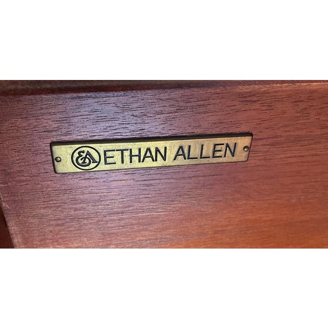 Wood 1990s Ethan Allen Tango Hawke Desk Double Pedestal Home Office Collection Credenza For Sale - Image 7 of 10