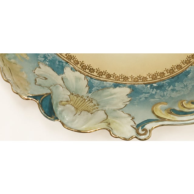 Museum Quality Antique German Art Nouveau Porcelain Centerpiece Bowl, Morning Glory Mold, Saxe-Altenburg c.1906-1920 by Unger & Schilde For Sale - Image 10 of 10