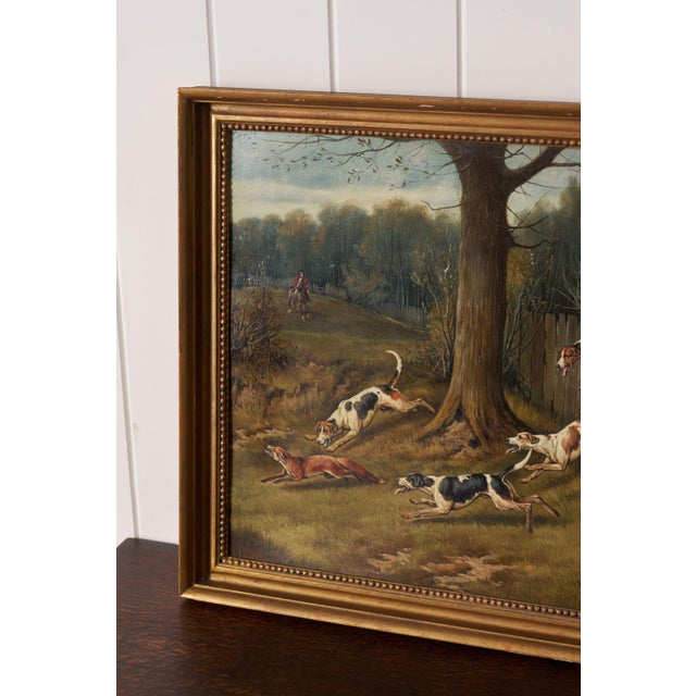 19th Century Oil on Board 'Gone Away' Signed by John Arnold Wheeler (1821-1903) in Gold Frame For Sale - Image 4 of 7