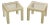 Hollywood Regency Pair Of Lacquered Greek Key Glass Top End Tables For Sale