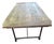 Vintage Restoration “Flatiron” Dining Table Reclaimed Elm Barn Wood Door & Iron Trestle/Casters For Sale