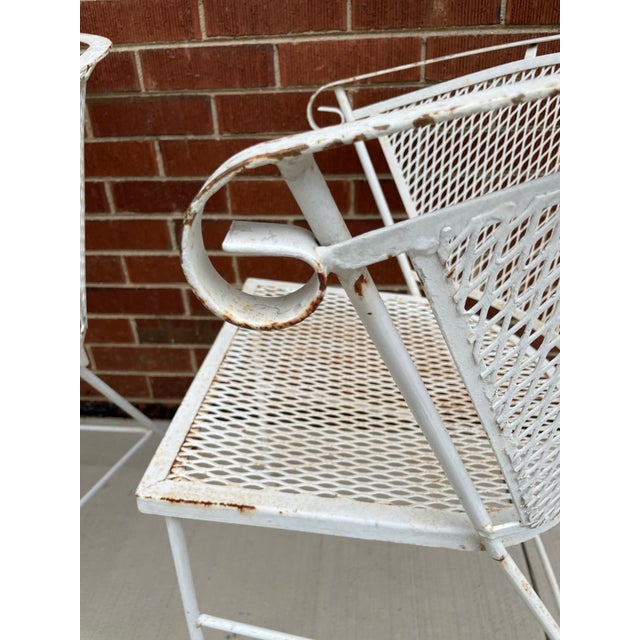 1960s Set of 4 Attributed Woodard Salterini MCM Barrel Back Patio Dining Chairs For Sale - Image 11 of 11