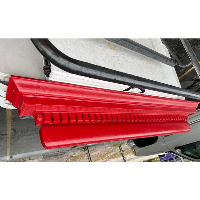 Vintage Mantel Shelf Painted Red For Sale - Image 4 of 9