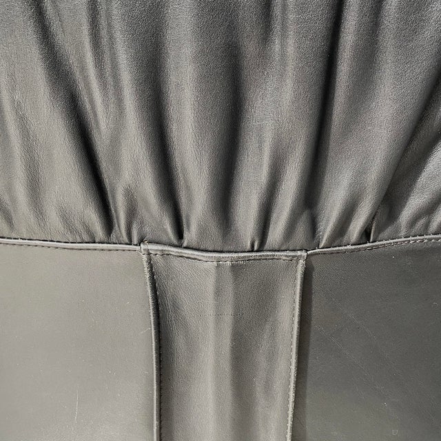 Set of Space Age French Black Leather Armchair Ottoman from Airborne, 1970s For Sale - Image 18 of 18