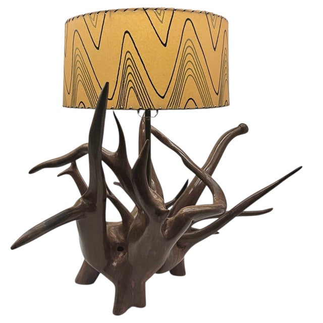 Wood Monumental Teak Root Table Lamp in the Nakashima Organic Modern Style 36" For Sale - Image 7 of 9
