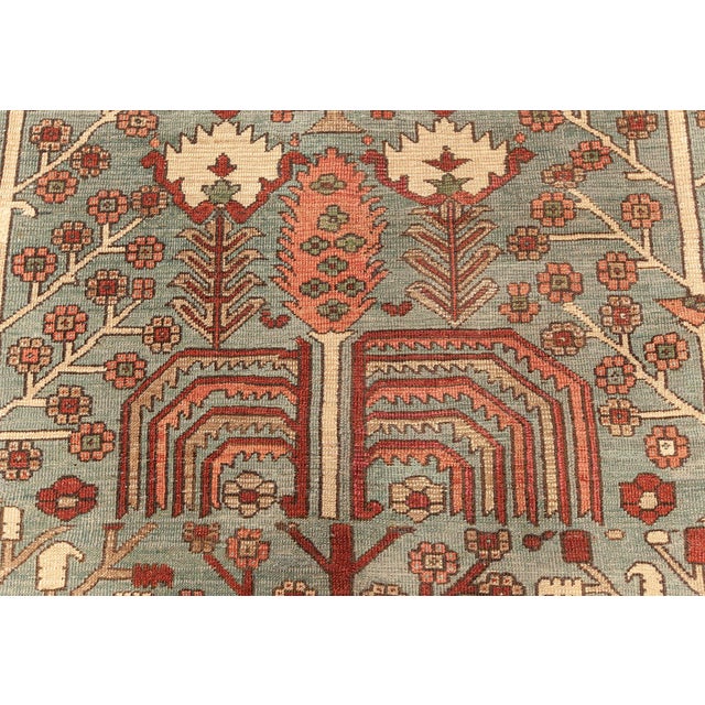 One-of-a-kind Antique Persian Bakshaish Rug in Beige, Blue, Brown, Green and Pink For Sale - Image 10 of 12