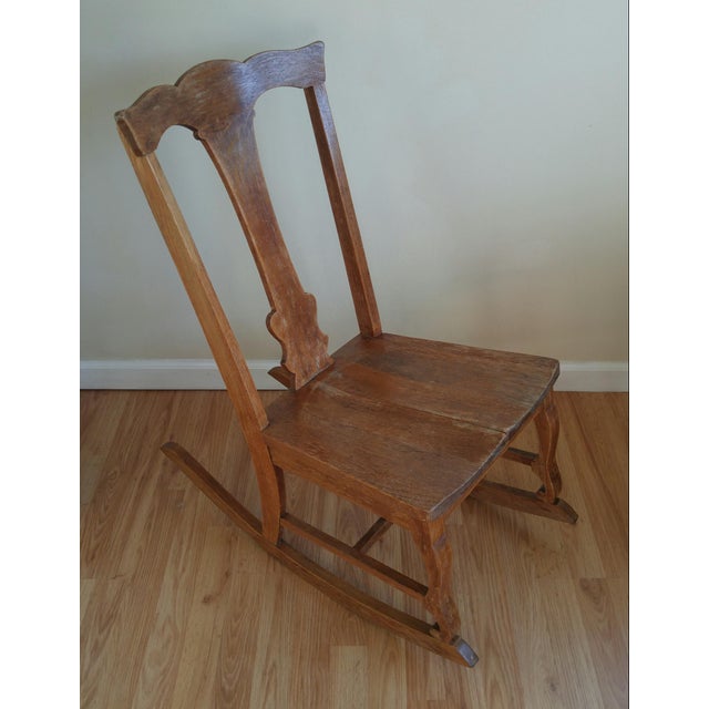 Late 19th Century Antique Queen Anne Fiddle Back Rocking Chair Chairish