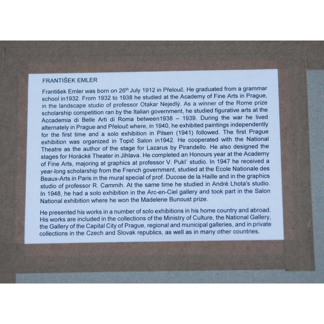 Frantisek Emler, Lovers in Moonlight, Oil on Paper, 1965, Framed For Sale - Image 10 of 13