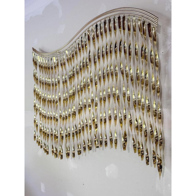 Mid-Century Modern Curtis Jere Signed Wave Kinetic Helix Shower Wall Sculpture 1987 C.Jere MCM Rare For Sale - Image 3 of 9