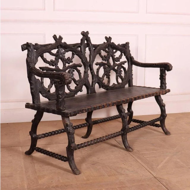 Victorian Black Forest Bench For Sale - Image 6 of 11