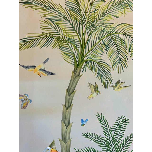 W36”* H100”/Panel, Palm Tree Wallpaper , Pink Wallpaper, a Set of 5 Panels For Sale - Image 11 of 14