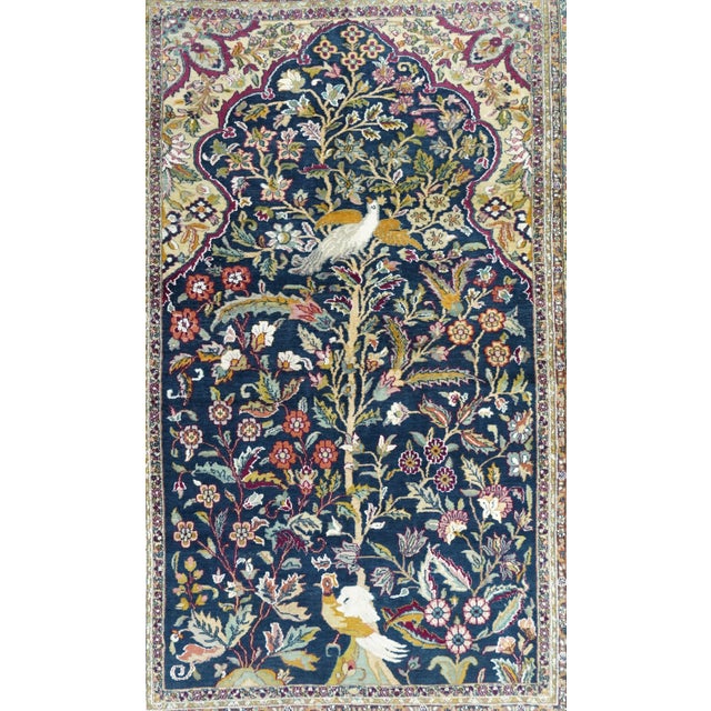Hand Knotted Persian Tabriz Wool & Silk Rug For Sale - Image 4 of 12