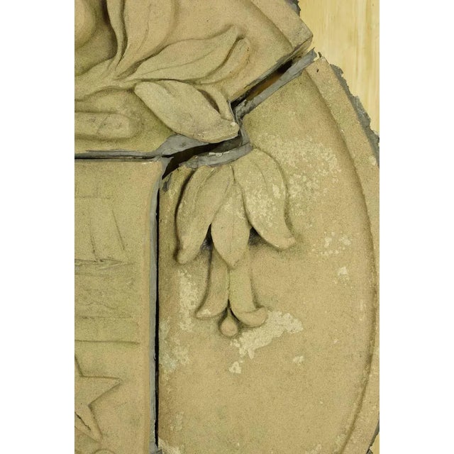 Mid 20th Century Reclaimed Seal of New Rochelle NY Terra Cotta Medallion For Sale - Image 6 of 10