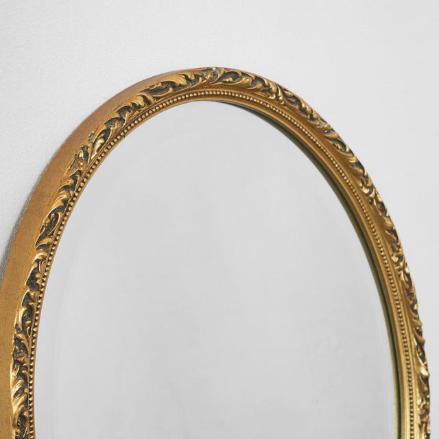 Oval Mirror in Gilt Wood from Dyrlund, 1960s For Sale - Image 3 of 9