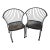 Pair of 1950s Wrought Iron Dining Chairs Style of Woodard- Set of 2 For Sale