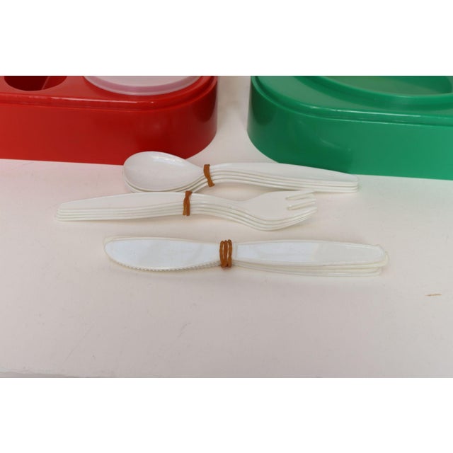Mid Century Mexican Modern Stacking Rainbow Picnic Tray Set by Pymsa For Sale - Image 9 of 14