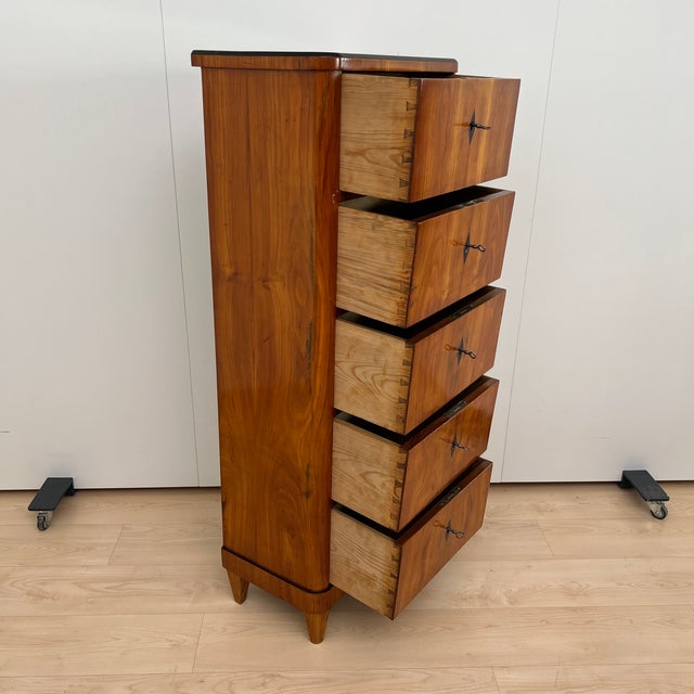 Biedermeier Five-Drawer Chiffonier in Cherry Veneer, South Germany, 1830s For Sale - Image 16 of 18