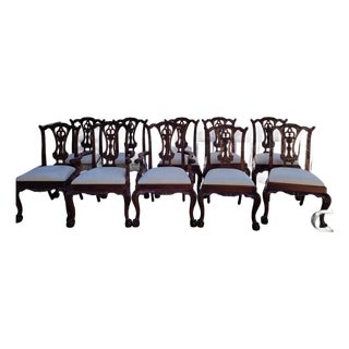 Set of 10 Maitland Smith Mahogany Dining Room Chairs For Sale