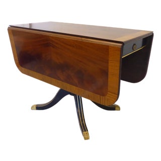 Vintage Regency Style Drop Leaf Mahogany Table For Sale