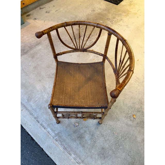 Antique Chinoiserie Bamboo Corner Chair For Sale In New York - Image 6 of 7