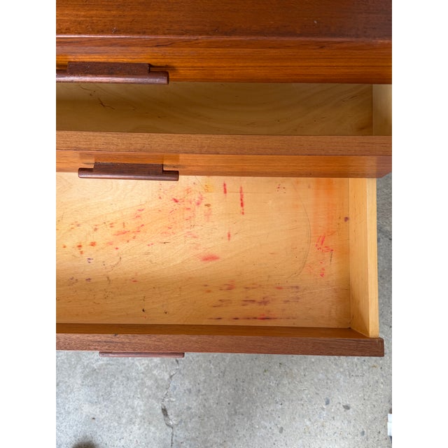 Mid-Century Danish Modern Teak Hutch With Woven Cane Doors For Sale - Image 11 of 12