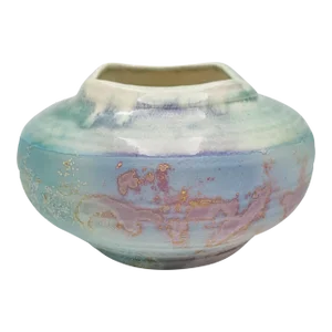 Tony Evans Abstract Modernist Raku Ceramic Vase #98 Signed 1980s