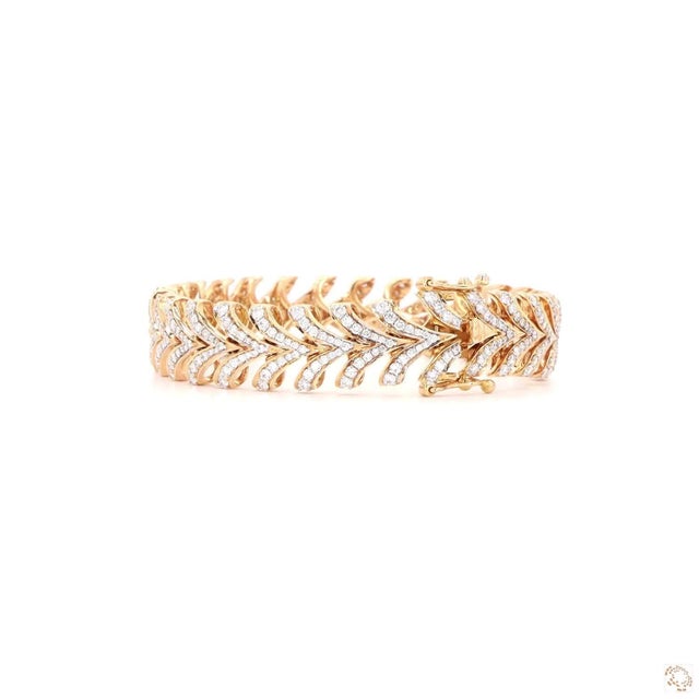 Early 21st Century 3.65 Carat Round Brilliant Cut Diamond Gold Bracelet For Sale - Image 5 of 9