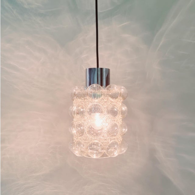 Mid-Century Modern Bubble Glass Pendant Light attributed to Helena Tynell for Limburg, Germany, 1960s For Sale - Image 4 of 8