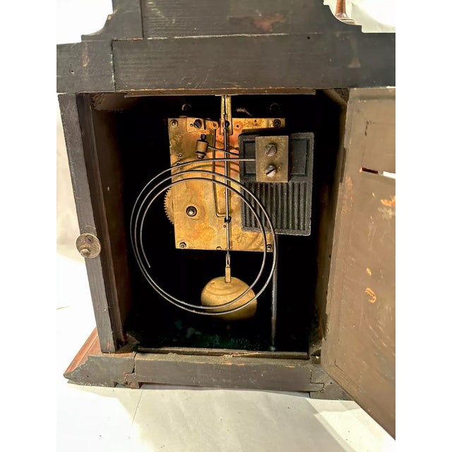 Brown Antique Junghans German Bracket Style Mantel Clock For Sale - Image 8 of 8