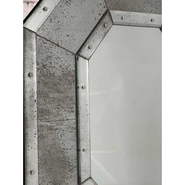 Glass Pair of Tall 'Octogone' Beveled Mirrors by Design Frères For Sale - Image 7 of 10