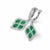 Art Deco Late 20th Century 14K White Gold Diamond Emerald Drop Dangle Earrings, Pair For Sale - Image 3 of 4