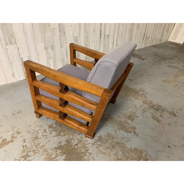 1950's French Oak Petite Lounge Chair For Sale - Image 11 of 12