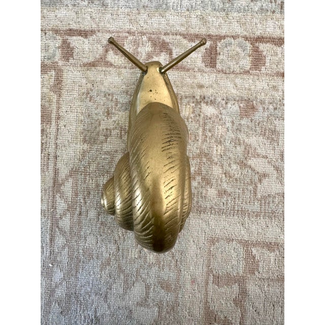 Mid-Century Modern 1970s Brass Snail Figurine For Sale - Image 3 of 5