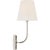 Traditional Chapman & Myers for Visual Comfort Signature Polaris 15" Sconce in Polished Nickel with Linen Shade For Sale - Image 3 of 7