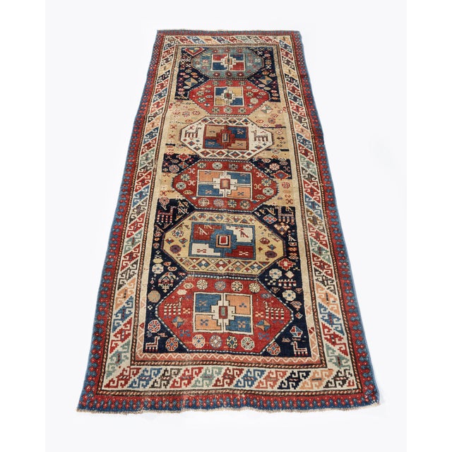 Blue Vintage Nw Animal Design Runner Rug 3'4 X 8'5 For Sale - Image 8 of 17