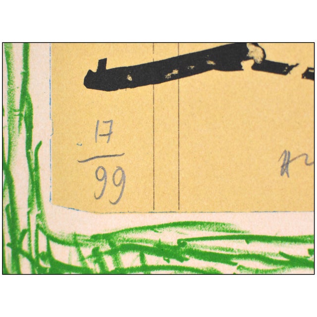 1978 Restaurant De l'Union Abstract Green Lithograph Pierre Alechinsky For Sale In Minneapolis - Image 6 of 8