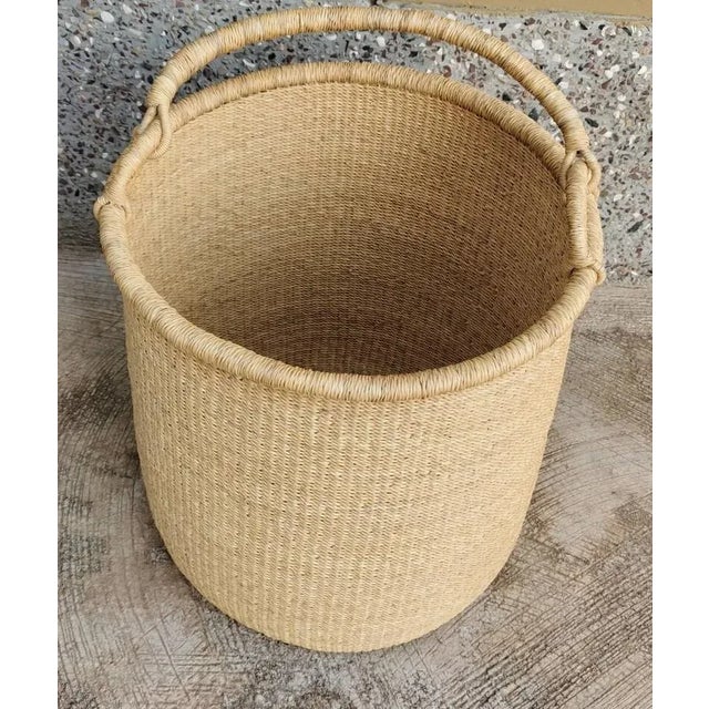 African Natural Ghanaian Hamper Basket For Sale - Image 3 of 4