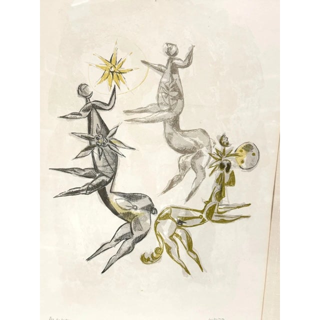 Vintage signed, dated, and roman numeral limited edition X/XXX lithograph titled "Tre Centauri" (Italian for "Three...