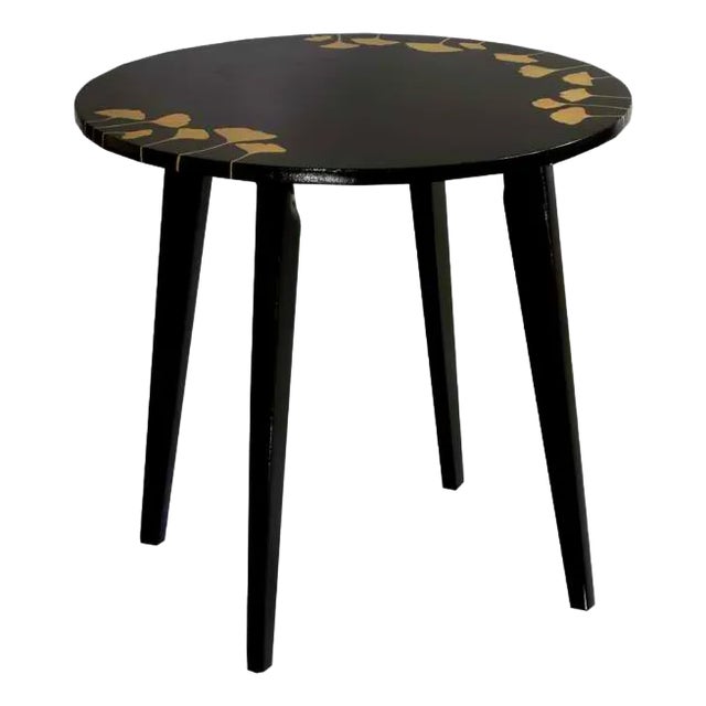 Black Hand Painted Side Table, 1960s For Sale